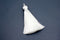 white tassel, silky nylon, 3.5 inches, sold as 1 piece.